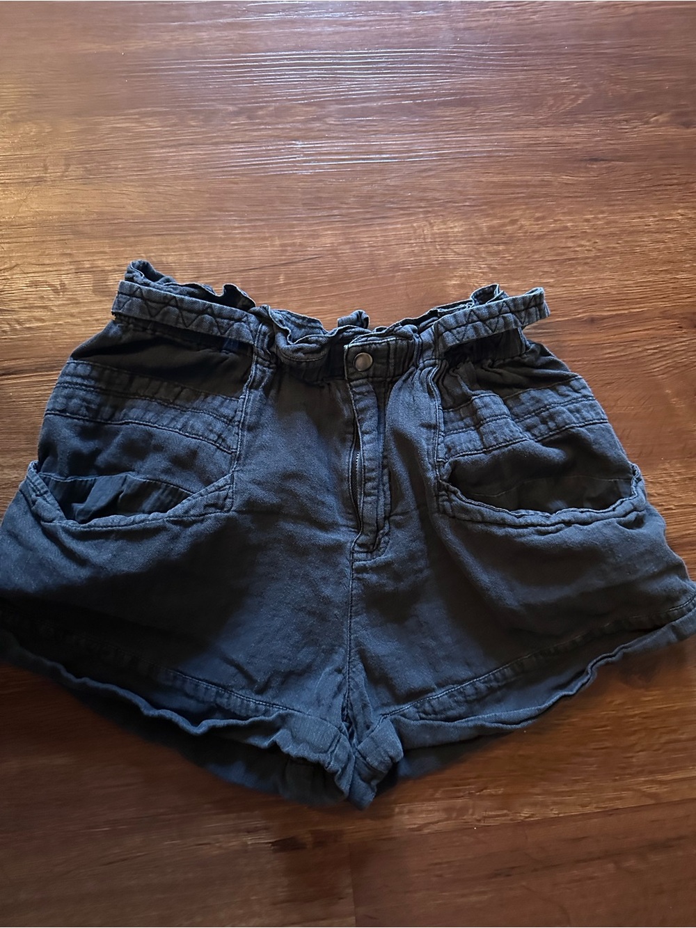 Free People High-Waist Paperbag Shorts